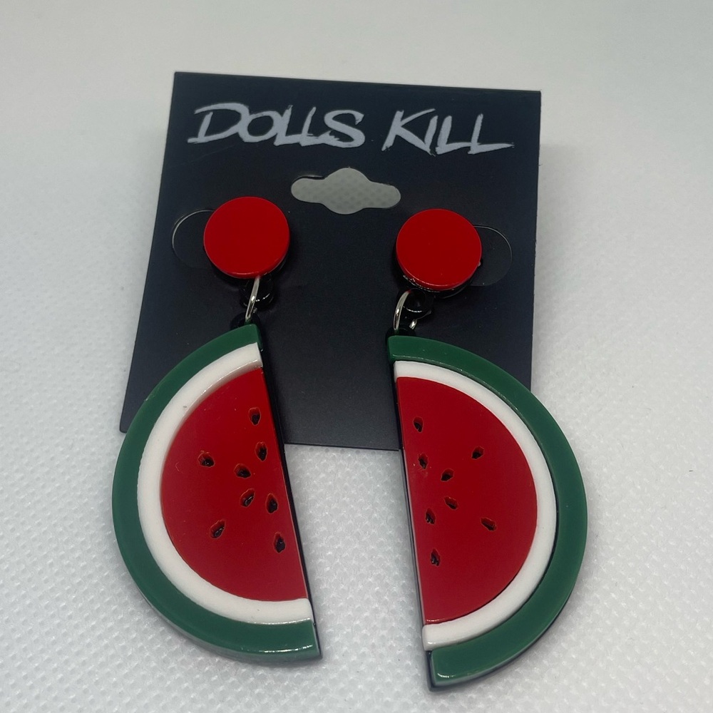 Dolls Kill Watermelon Earrings - Picture 1 of 2
